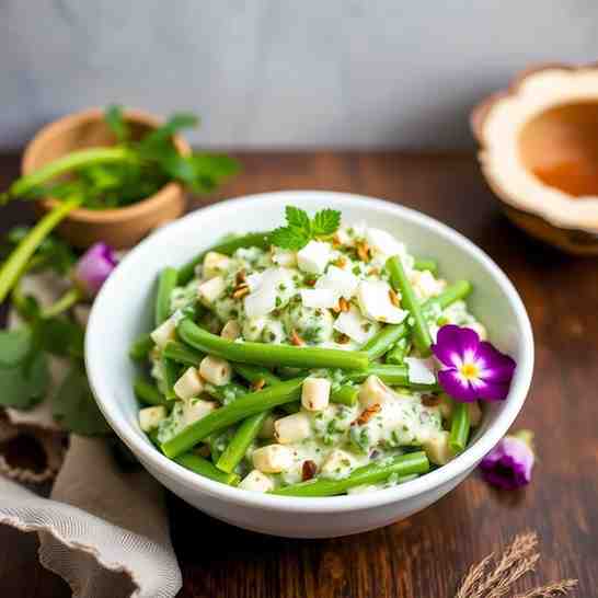 Micronesian-Inspired Green Bean Salad - Easy Coconut Cream Recipe
